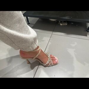 Elegant Beige Strappy Heels